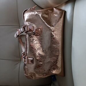 Michael Kors Gold Satchel with Metallic Accents